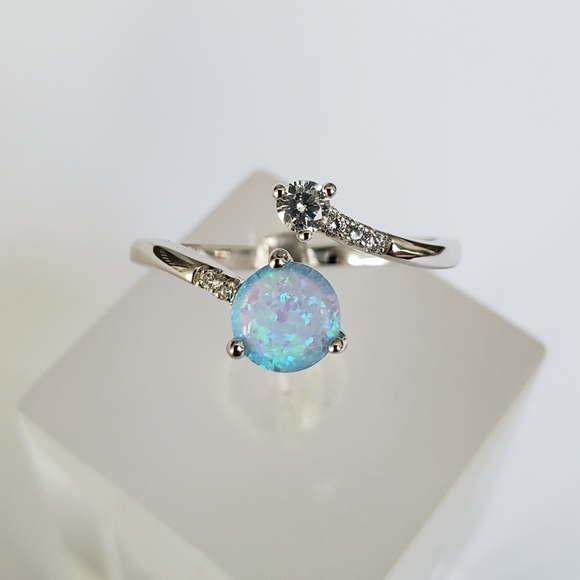 HOST PICK!!! 💙 Sterling Silver Blue Opal Ring - Picture 3 of 8